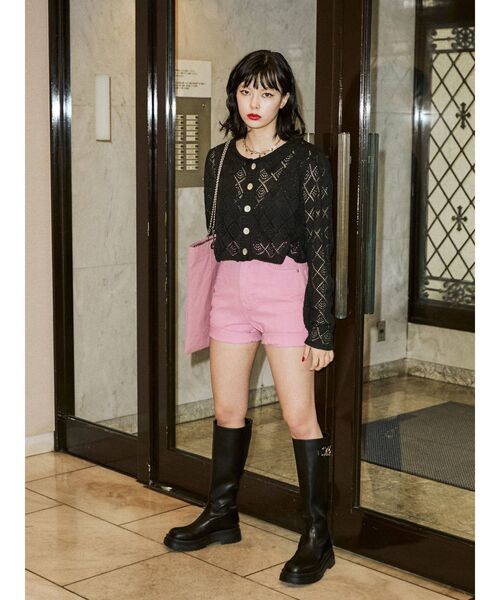 jouetie(ジュエティ)の「バックレースアップショートパンツ(デニムパンツ・レディース・ライトブルー/ブラック/ピンク・SMALL/MEDIUM)」の15枚目の写真