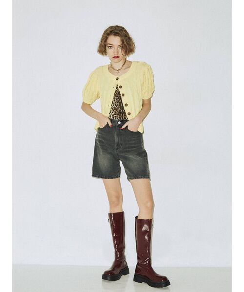 jouetie(ジュエティ)の「バックレースアップショートパンツ(デニムパンツ・レディース・ライトブルー/ブラック/ピンク・SMALL/MEDIUM)」の4枚目の写真