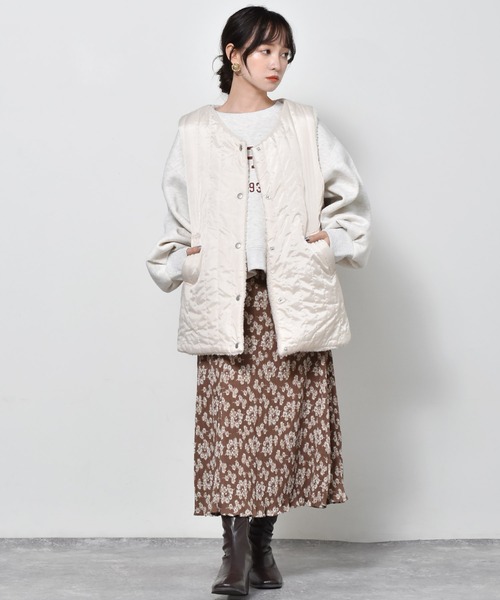 RETRO GIRL（レトロガール）の「キルトボアリバーベスト（ベスト・レディース・ブラック/オフホワイト/ブラウン・FREE）」の4枚目の写真