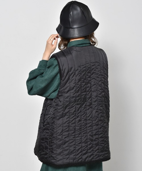 RETRO GIRL（レトロガール）の「キルトボアリバーベスト（ベスト・レディース・ブラック/オフホワイト/ブラウン・FREE）」の14枚目の写真