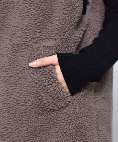 RETRO GIRL（レトロガール）の「キルトボアリバーベスト（ベスト・レディース・ブラック/オフホワイト/ブラウン・FREE）」の15枚目の写真