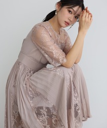 結婚式 パーティー ドレス ミモレ丈 と 七分袖 ビスチェデザイン 大きいサイズ フォーマル オケージョンドレス お呼ばれ 二次会 成人式