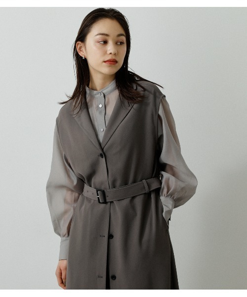 AZUL by moussy（アズールバイマウジー）の「TWILL TAILORED VEST/ツイルテイラードベスト（ベスト・レディース・ライトブルー/スモークピンク/チャコールグレー/アイボリー・MEDIUM/SMALL）」の15枚目の写真