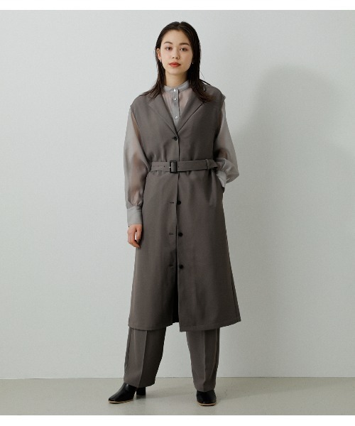 AZUL by moussy（アズールバイマウジー）の「TWILL TAILORED VEST/ツイルテイラードベスト（ベスト・レディース・ライトブルー/スモークピンク/チャコールグレー/アイボリー・MEDIUM/SMALL）」の16枚目の写真