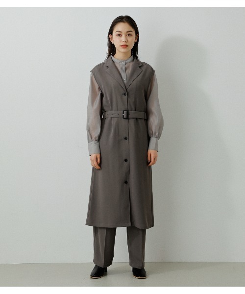 AZUL by moussy（アズールバイマウジー）の「TWILL TAILORED VEST/ツイルテイラードベスト（ベスト・レディース・ライトブルー/スモークピンク/チャコールグレー/アイボリー・MEDIUM/SMALL）」の17枚目の写真