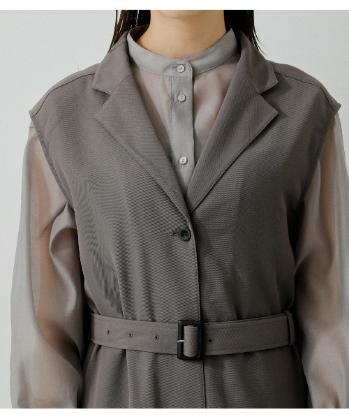 AZUL by moussy（アズールバイマウジー）の「TWILL TAILORED VEST/ツイルテイラードベスト（ベスト・レディース・ライトブルー/スモークピンク/チャコールグレー/アイボリー・MEDIUM/SMALL）」の20枚目の写真