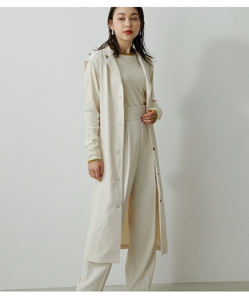 AZUL by moussy（アズールバイマウジー）の「TWILL TAILORED VEST/ツイルテイラードベスト（ベスト・レディース・ライトブルー/スモークピンク/チャコールグレー/アイボリー・MEDIUM/SMALL）」の5枚目の写真