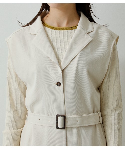 AZUL by moussy（アズールバイマウジー）の「TWILL TAILORED VEST/ツイルテイラードベスト（ベスト・レディース・ライトブルー/スモークピンク/チャコールグレー/アイボリー・MEDIUM/SMALL）」の11枚目の写真