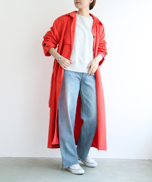 notch.（ノッチ）の「ナイロンポリカラートレンチコート（トレンチコート・レディース・オフホワイト/グリーン/レモンイエロー/オレンジ・M/TM）」の21枚目の写真