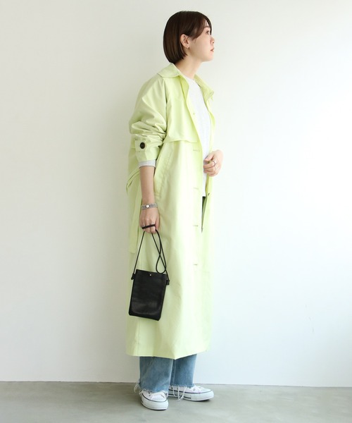 notch.（ノッチ）の「ナイロンポリカラートレンチコート（トレンチコート・レディース・オフホワイト/グリーン/レモンイエロー/オレンジ・M/TM）」の14枚目の写真