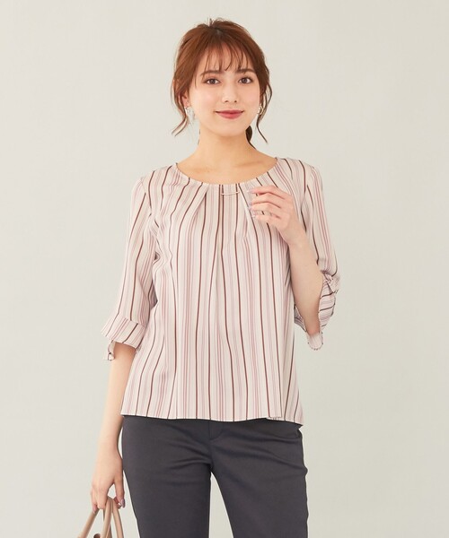 ANY SIS（エニィスィス）の「【洗える】ラッフルフレアージョーゼット ブラウス（シャツ/ブラウス・レディース・ホワイト系/ライトグレー系1/ネイビー系1/ライラック系・2）」の2枚目の写真