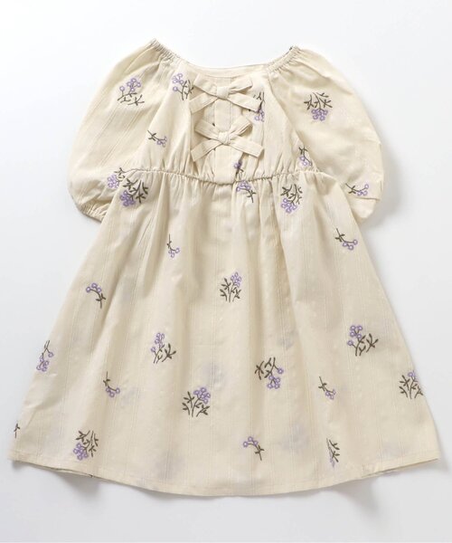apres les cours(アプレレクール)の「フラワー刺繍ワンピース(ワンピース・キッズ・ライトグレー/キナリ・140/130/110/80/100/120/90)」の18枚目の写真