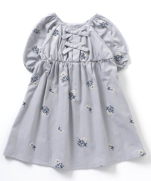 apres les cours(アプレレクール)の「フラワー刺繍ワンピース(ワンピース・キッズ・ライトグレー/キナリ・140/130/110/80/100/120/90)」の19枚目の写真