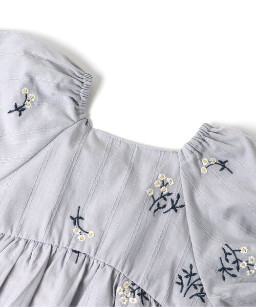 apres les cours(アプレレクール)の「フラワー刺繍ワンピース(ワンピース・キッズ・ライトグレー/キナリ・140/130/110/80/100/120/90)」の20枚目の写真