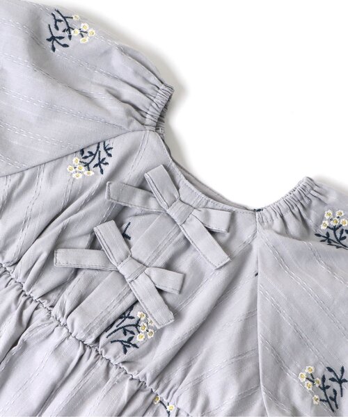apres les cours(アプレレクール)の「フラワー刺繍ワンピース(ワンピース・キッズ・ライトグレー/キナリ・140/130/110/80/100/120/90)」の22枚目の写真