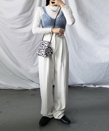 me+em select | 【セットアイテム】シャーリングパフブラウス＋ローゲージニットビスチェ　SET(Tシャツ/カットソー)