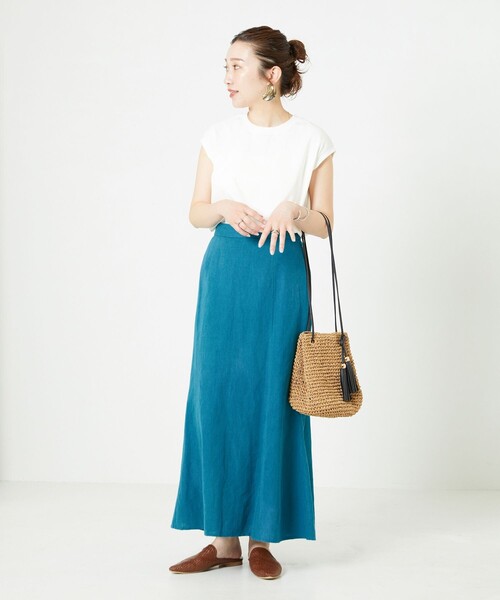 FREAK'S STORE（フリークスストア）の「▽【WEB限定】インドリネンコットンマーメイドスカート（スカート・レディース・ホワイト/ブラック/レッド/ターコイズブルー・SMALL/MEDIUM）」の12枚目の写真