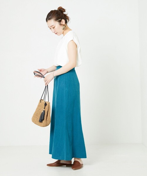 FREAK'S STORE（フリークスストア）の「▽【WEB限定】インドリネンコットンマーメイドスカート（スカート・レディース・ホワイト/ブラック/レッド/ターコイズブルー・SMALL/MEDIUM）」の9枚目の写真