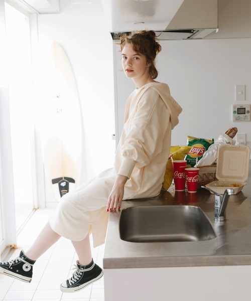 Doux archives（ドゥアルシーヴ）の「［ｗｅｂ限定］ミニ裏毛フーディーロングワンピース（ワンピース・レディース・グレー/ピンク/アイボリー・FREE）」の10枚目の写真