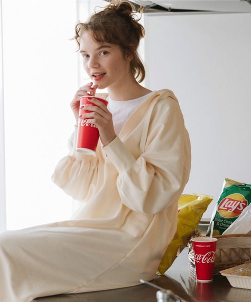 Doux archives（ドゥアルシーヴ）の「［ｗｅｂ限定］ミニ裏毛フーディーロングワンピース（ワンピース・レディース・グレー/ピンク/アイボリー・FREE）」の16枚目の写真