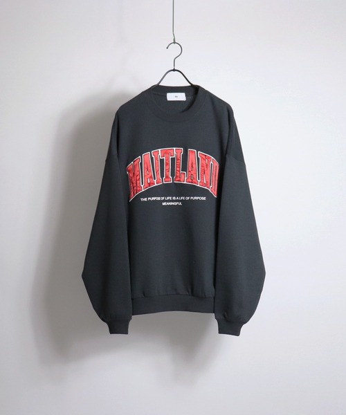 ILL'S（イルズ）の「ILL'S / イルズ カレッジロゴビッグシルエットスウェット（スウェット・メンズ・チャコールグレー/杢グレー/ワイン/ホワイト/ブラック/グリーン/ダークグレー/ライトグレー/グリーン×オレンジ・M/L）」の13枚目の写真