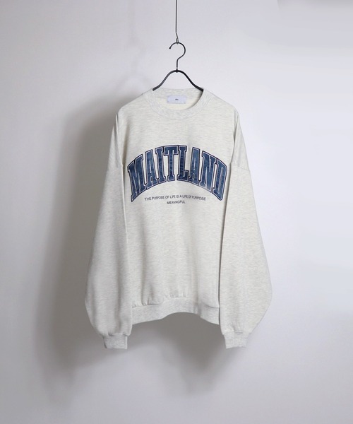 ILL'S（イルズ）の「ILL'S / イルズ カレッジロゴビッグシルエットスウェット（スウェット・メンズ・チャコールグレー/杢グレー/ワイン/ホワイト/ブラック/グリーン/ダークグレー/ライトグレー/グリーン×オレンジ・M/L）」の11枚目の写真