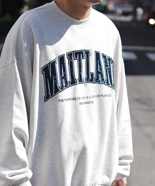 ILL'S（イルズ）の「ILL'S / イルズ カレッジロゴビッグシルエットスウェット（スウェット・メンズ・チャコールグレー/杢グレー/ワイン/ホワイト/ブラック/グリーン/ダークグレー/ライトグレー/グリーン×オレンジ・M/L）」の22枚目の写真