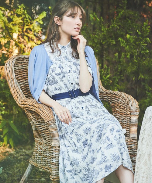 LAISSE PASSE(レッセパッセ)の「ラインフラワーシャツワンピース(シャツワンピース・レディース・スモークピンク/アイボリー・SMALL/MEDIUM)」の7枚目の写真