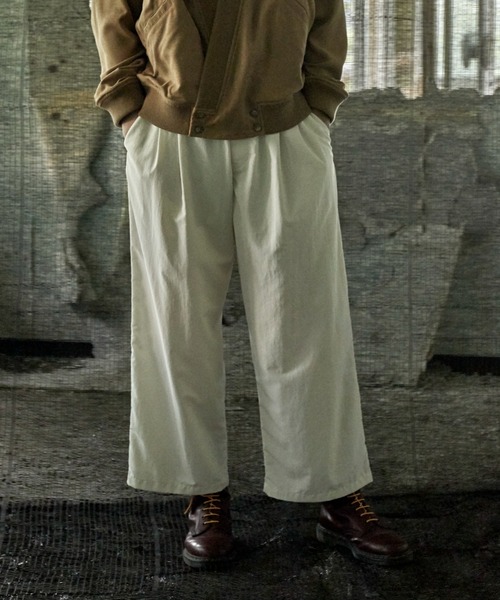 Iroquois(イロコイ)の「NY TASLAN WEATHER WIDE PT(その他パンツ・メンズ・ブラック/オフホワイト/オリーブ・2/3/1)」の9枚目の写真