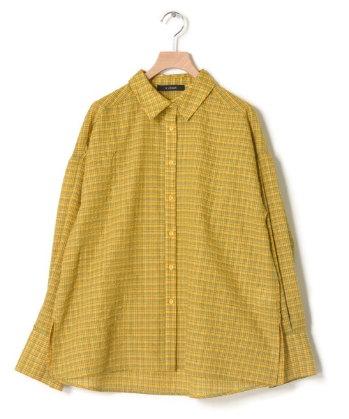 w closet（ダブルクローゼット）の「【SETUP対応】先染めチェックシャツはおり（シャツ/ブラウス・レディース・イエロー/グリーン・FREE）」の15枚目の写真