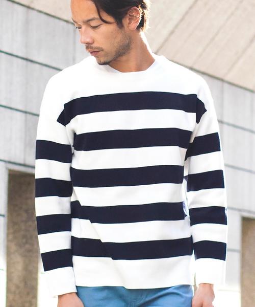 BEAUTY&YOUTH UNITED ARROWS(ビューティーアンドユースユナイテッドアローズ)の「BY ミラノリブ クルーネック ニット(lksm) ◆(ニット/セーター・メンズ・ホワイト/ネイビー/その他1・X-LARGE/SMALL/MEDIUM/LARGE)」の3枚目の写真