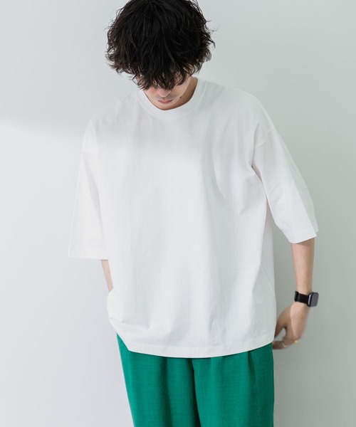 SENSE OF PLACE by URBAN RESEARCH(センスオブプレイスバイアーバンリサーチ)の「『ユニセックス』ショートレングスエクストラルーズTシャツ(Tシャツ/カットソー・メンズ・ホワイト/グリーン/ブラック・ONE)」の2枚目の写真