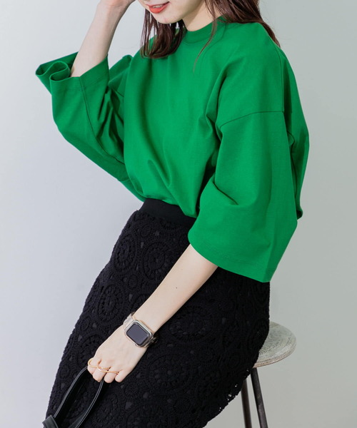 SENSE OF PLACE by URBAN RESEARCH(センスオブプレイスバイアーバンリサーチ)の「『ユニセックス』ショートレングスエクストラルーズTシャツ(Tシャツ/カットソー・メンズ・ホワイト/グリーン/ブラック・ONE)」の3枚目の写真