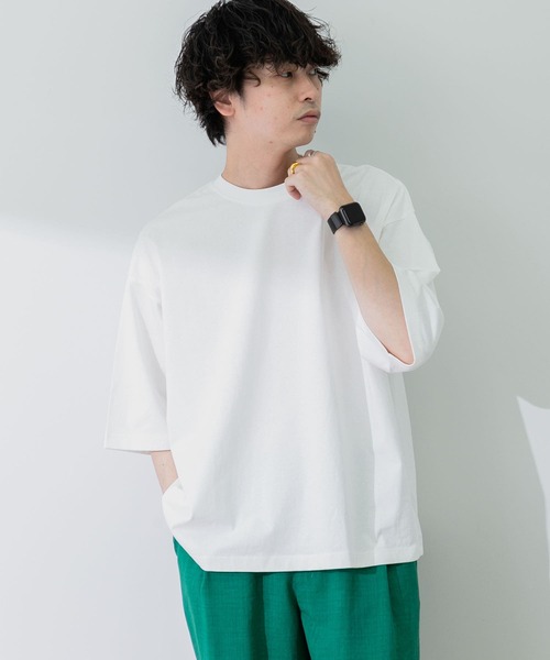 SENSE OF PLACE by URBAN RESEARCH(センスオブプレイスバイアーバンリサーチ)の「『ユニセックス』ショートレングスエクストラルーズTシャツ(Tシャツ/カットソー・メンズ・ホワイト/グリーン/ブラック・ONE)」の4枚目の写真