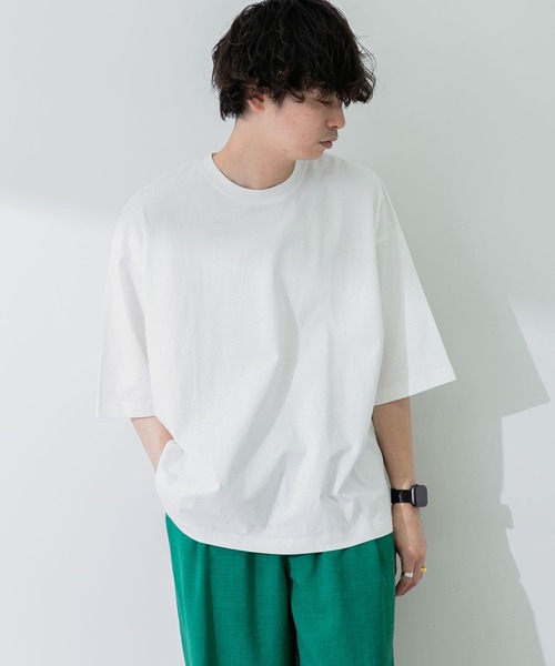 SENSE OF PLACE by URBAN RESEARCH(センスオブプレイスバイアーバンリサーチ)の「『ユニセックス』ショートレングスエクストラルーズTシャツ(Tシャツ/カットソー・メンズ・ホワイト/グリーン/ブラック・ONE)」の5枚目の写真