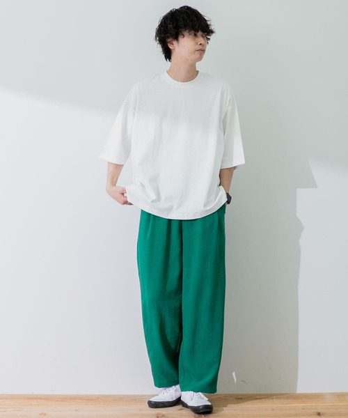 SENSE OF PLACE by URBAN RESEARCH(センスオブプレイスバイアーバンリサーチ)の「『ユニセックス』ショートレングスエクストラルーズTシャツ(Tシャツ/カットソー・メンズ・ホワイト/グリーン/ブラック・ONE)」の6枚目の写真