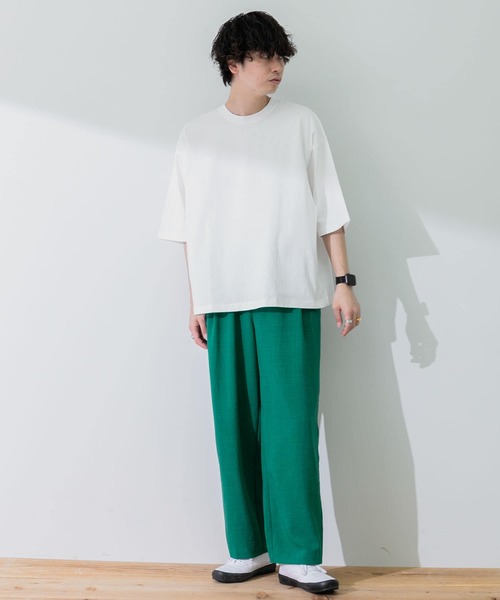 SENSE OF PLACE by URBAN RESEARCH(センスオブプレイスバイアーバンリサーチ)の「『ユニセックス』ショートレングスエクストラルーズTシャツ(Tシャツ/カットソー・メンズ・ホワイト/グリーン/ブラック・ONE)」の7枚目の写真