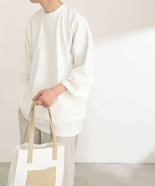 SENSE OF PLACE by URBAN RESEARCH(センスオブプレイスバイアーバンリサーチ)の「『ユニセックス』ショートレングスエクストラルーズTシャツ(Tシャツ/カットソー・メンズ・ホワイト/グリーン/ブラック・ONE)」の10枚目の写真