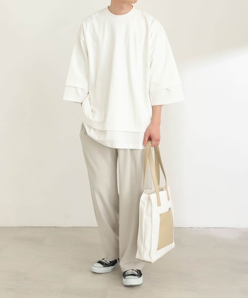 SENSE OF PLACE by URBAN RESEARCH(センスオブプレイスバイアーバンリサーチ)の「『ユニセックス』ショートレングスエクストラルーズTシャツ(Tシャツ/カットソー・メンズ・ホワイト/グリーン/ブラック・ONE)」の13枚目の写真