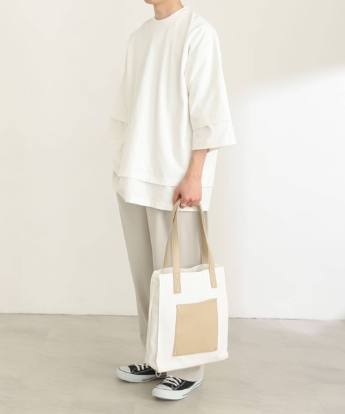 SENSE OF PLACE by URBAN RESEARCH(センスオブプレイスバイアーバンリサーチ)の「『ユニセックス』ショートレングスエクストラルーズTシャツ(Tシャツ/カットソー・メンズ・ホワイト/グリーン/ブラック・ONE)」の14枚目の写真