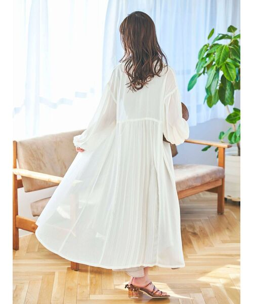 dazzlin(ダズリン)の「シアーラペルロングシャツ(シャツ/ブラウス・レディース・ラベンダー/オフホワイト・FREE)」の3枚目の写真