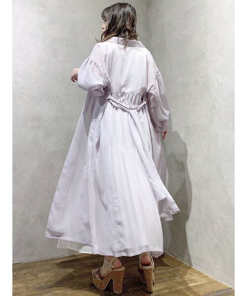 dazzlin(ダズリン)の「シアーラペルロングシャツ(シャツ/ブラウス・レディース・ラベンダー/オフホワイト・FREE)」の8枚目の写真