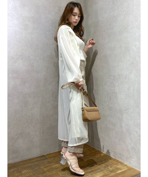 dazzlin(ダズリン)の「シアーラペルロングシャツ(シャツ/ブラウス・レディース・ラベンダー/オフホワイト・FREE)」の10枚目の写真