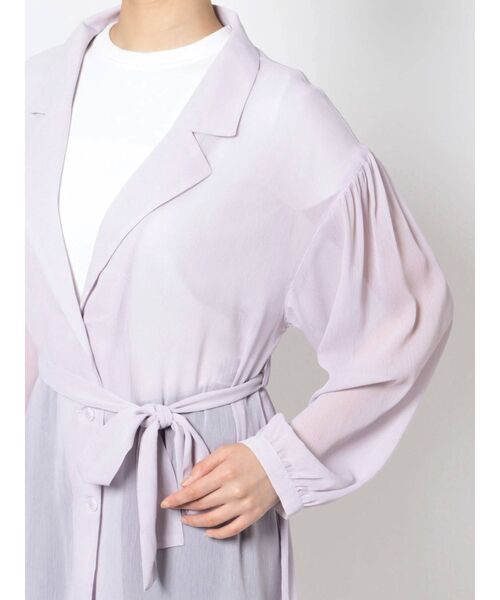 dazzlin(ダズリン)の「シアーラペルロングシャツ(シャツ/ブラウス・レディース・ラベンダー/オフホワイト・FREE)」の18枚目の写真