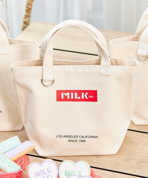MILKFED.(ミルクフェド)の「LIFE STYLE|MILKFED. LUNCH TOTE RED(トートバッグ・レディース・ホワイト/ブラック・ONE SIZE)」の1枚目の写真