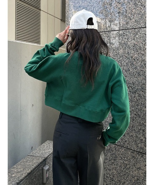 ENVYM（アンビー）の「ステッチロゴショートＰＯ（スウェット・レディース・ホワイト/ブラック/グリーン・FREE）」の6枚目の写真