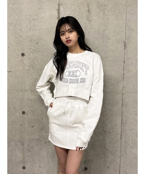 ENVYM（アンビー）の「ステッチロゴショートＰＯ（スウェット・レディース・ホワイト/ブラック/グリーン・FREE）」の14枚目の写真