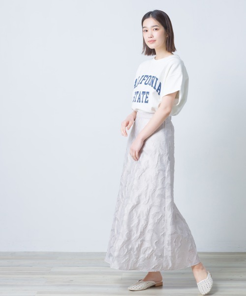 OMNES（オムネス）の「フラワージャガードAラインスカート（スカート・レディース・ホワイト/ブラック/パープル・FREE）」の19枚目の写真