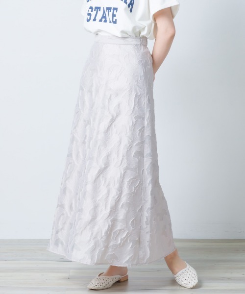 OMNES（オムネス）の「フラワージャガードAラインスカート（スカート・レディース・ホワイト/ブラック/パープル・FREE）」の22枚目の写真