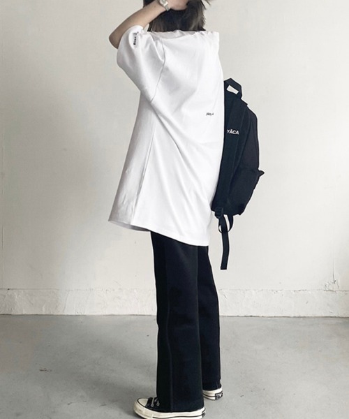 YACA（ヤーカ）の「yaca mini logo tee/ヤーカミニロゴT【unisex item】（Tシャツ/カットソー・レディース・ホワイト/ブラック・FREE）」の19枚目の写真